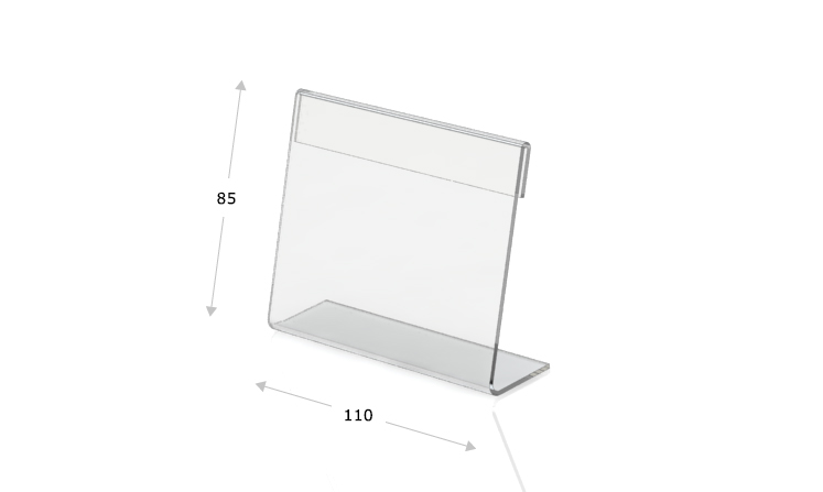 Desk plate, l-shape, 110 x 85 mm