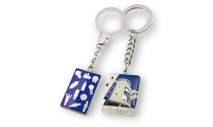 Key ring colored enamelled