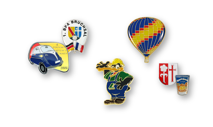 Lapel pins with colour lining