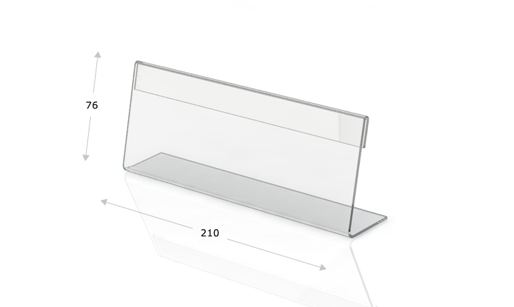 Desk plate, l-shape, 210 x 76 mm