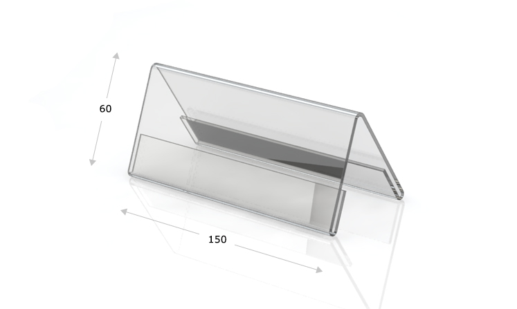 Espositori da tavolo a forma di tetto, 150 x 60 mm