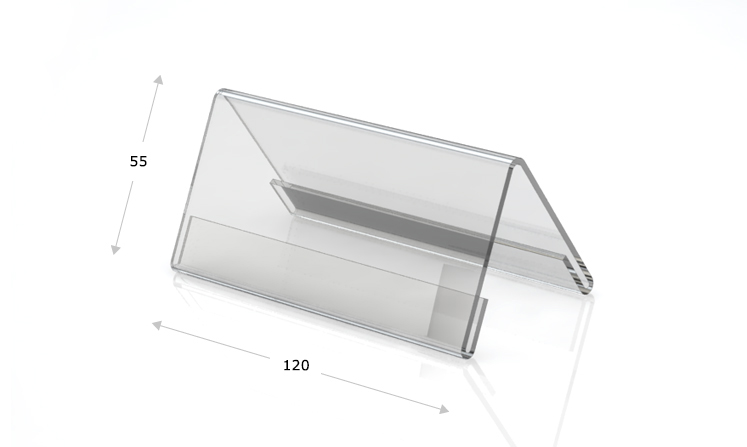 Desk plate, roof shape, 120 x 55 mm