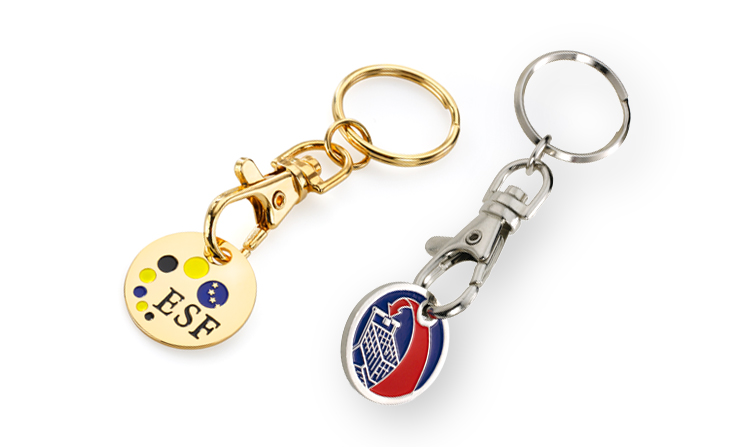 Key ring shopping trolley tokens