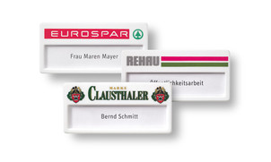 Name badges made of plastic base color white