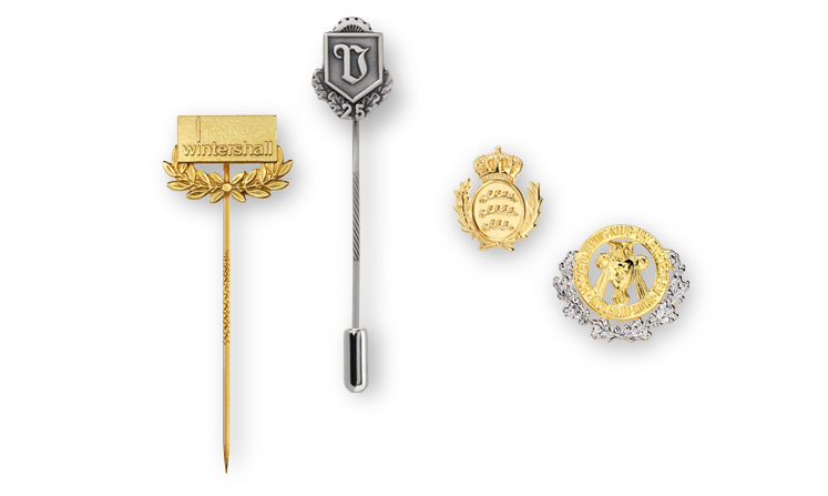 Award pins with laurels