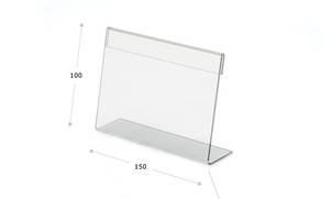 Desk plates made of acrylic in l-shape, 150 x 100 mm