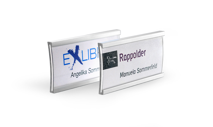 Name badges made of pure aluminium