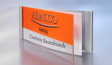 Aluminium name badges for print/write-on use