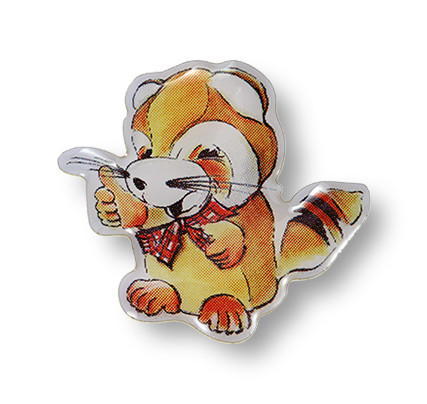 Pin badges & lapel pins: offset printing with a clear enamel coating