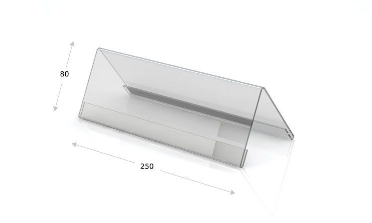 Espositori da tavolo a forma di tetto, 250 x 80 mm