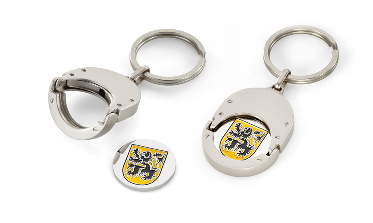 Key rings with shopping trolley tokens