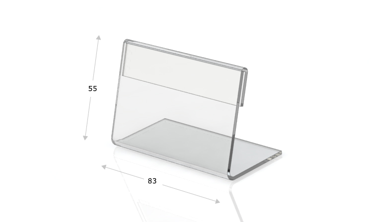 Desk plate, l-shape, 83 x 55 mm