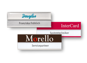 Name badges made of pure aluminium