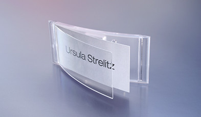  Name badges made of translucent plastic