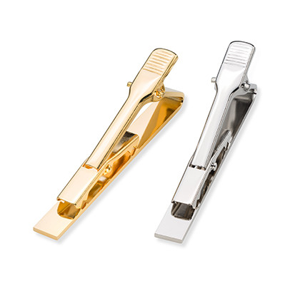 Jewellery & key rings: tie clips in gold or silver