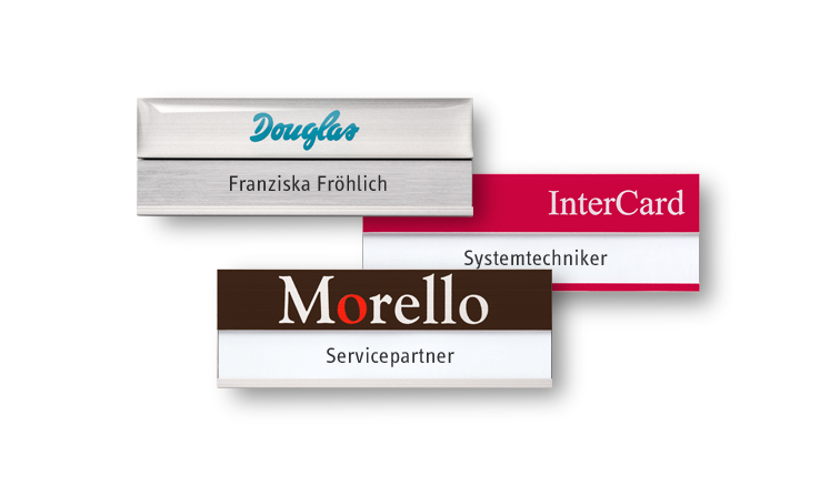 Name badges made of pure aluminum
