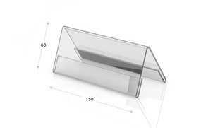 Tischaufsteller Acrylglas, Dachform 150 x 60