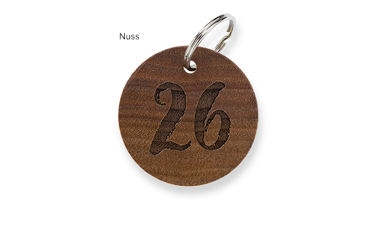 Key ring wood, nut