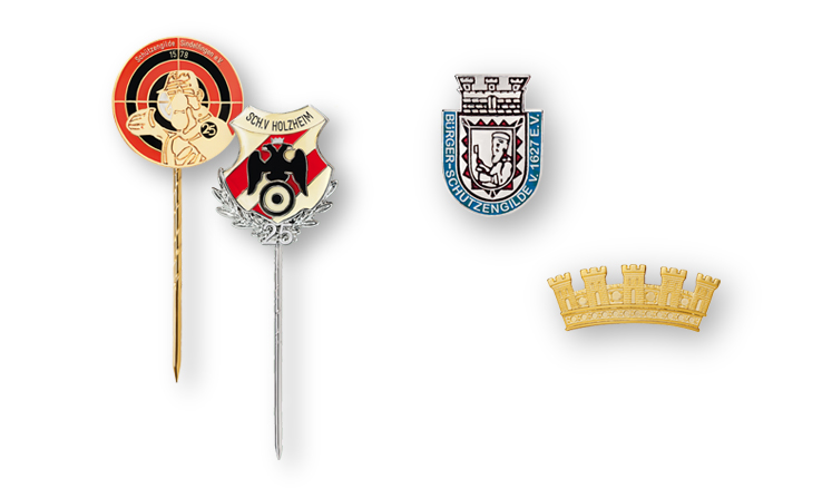 Award pins and club badges for gun clubs