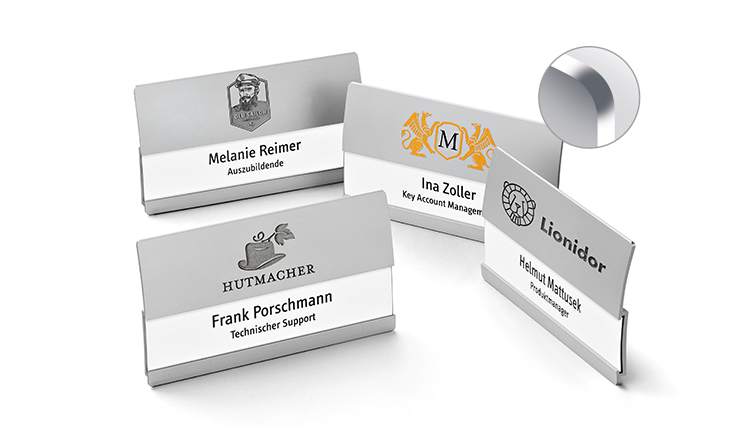 curved metal name badges mode of metal with engraving