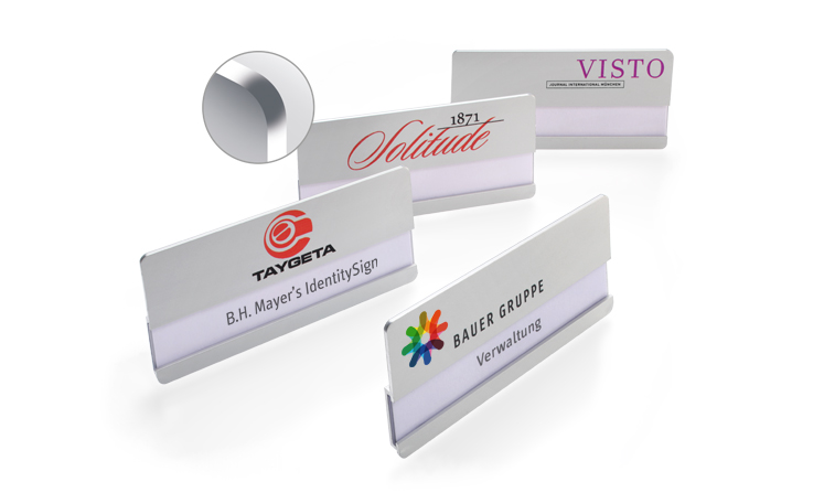 Name badges with rounded corners