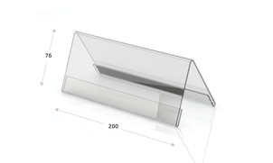 Acrylic desk plate, roof shape, 200 x 76 mm