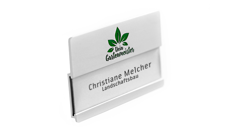 name badges with engraving for names with large logos