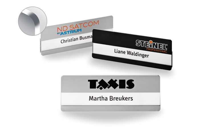 Name badges with rounded corners