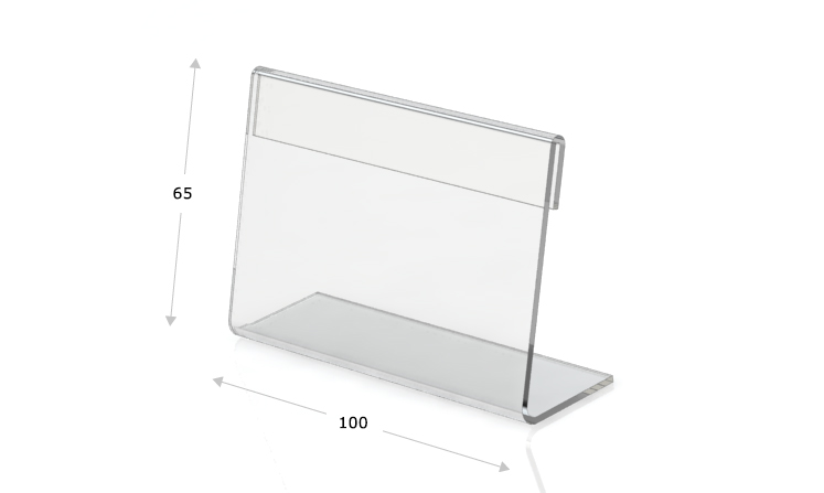 Espositori da tavolo a forma di L, 100 x 65 mm