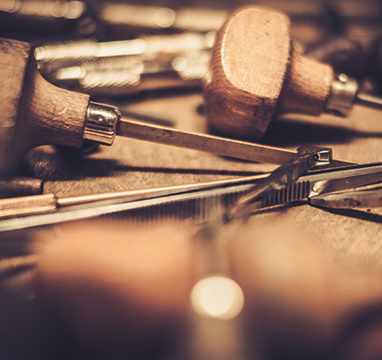 Jewellery and key rings: classical goldsmith tools