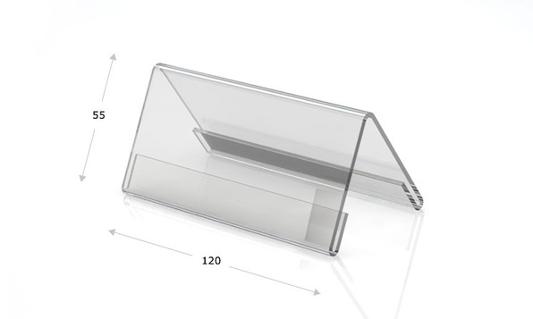 Espositori da tavolo in vetro acrilico, 120 x 55 mm