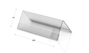 Acrylic Desk Plate, RooAcrylic desk plate, roof shape, 180 x 61 mm with Paper Insertsf Shape, 180 x 61 mm with Paper Inserts