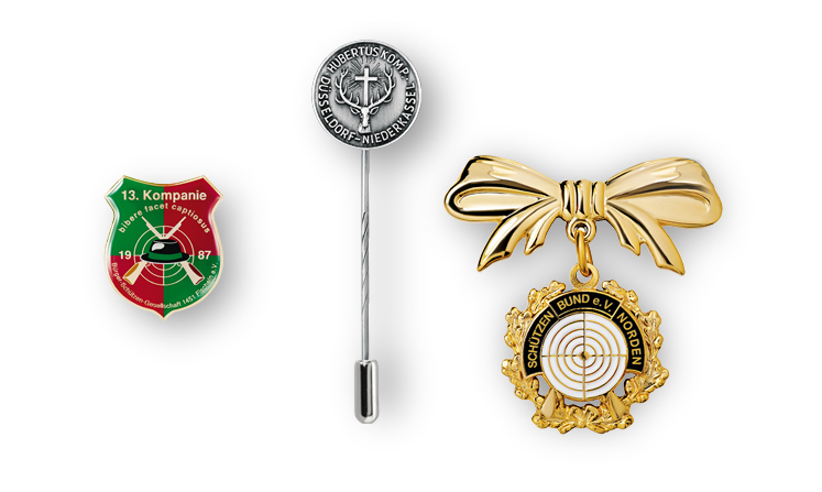 Pin badges for gun clubs