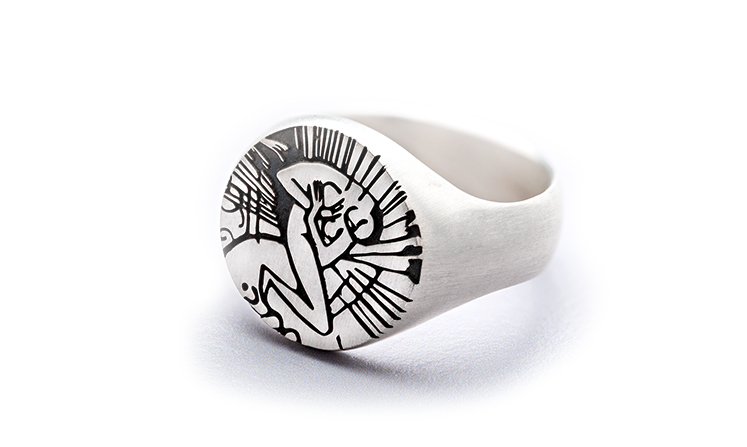 Silver Signet Ring with Engraving, Franz Marc