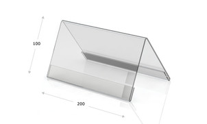 Acrylic desk plate, roof shape, 200 x 100 mm