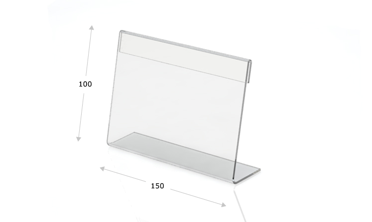 Espositori da tavolo a forma di L, 150 x 100 mm