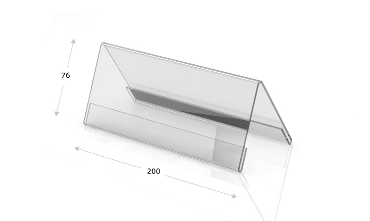 Desk plate, roof shape, 200 x 76 mm