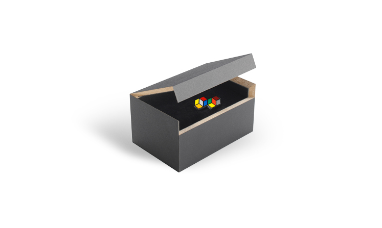 Pin aus Edelmetall in unserer MDF-Box