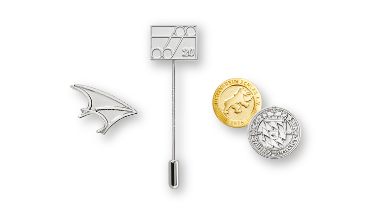 metal lapel pins and pin badges embossed in matt and shine