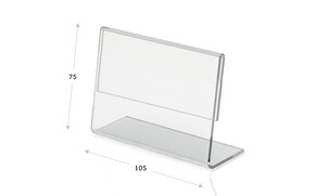 Tischaufsteller in L-Form aus Acrylglas