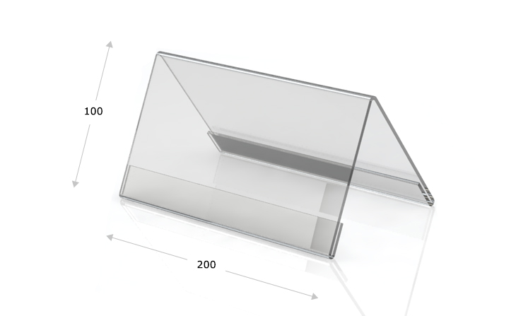 Espositori da tavolo a forma di tetto, 200 x 100 mm