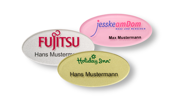 Round acrylic name badges