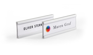 Name badges in curved aluminium