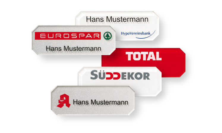 Acryl-Namensschilder in Sonderformen