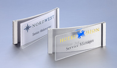 Print/write-on aluminium name badges