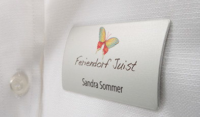 Elegantly curved name badges