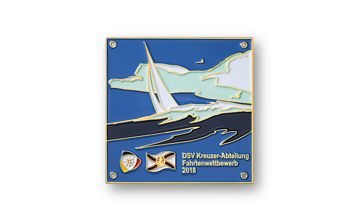 Metal badges with colour lining for DSV sailing competitions